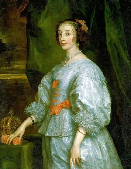 Anthony Van Dyck Princess Henrietta Maria of France, Queen consort of England. This is the first portrait of Henrietta Maria painted